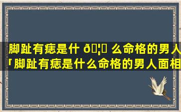 脚趾有痣是什 🦊 么命格的男人「脚趾有痣是什么命格的男人面相」